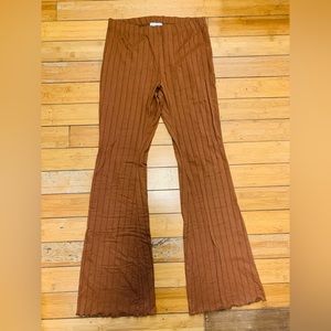 Topshop Ribbed Cotton Bellbottoms